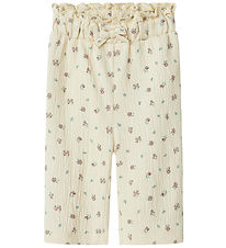 Name It Broek - NbfJannis - Gebleekt zand m. Bloemen