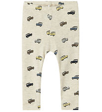 Name It Leggings - Rib - NbmHukab - Peyote Melange m. Auto's