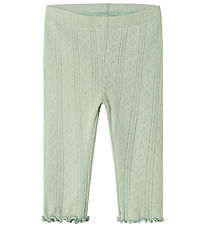 Name It Leggings - NbfJsilke - Aqua Grijs m. Pointelle