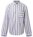 Hound Hemd - Leinenmischung - Deep Blue/Weiß
