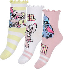 Name It Sokken - 3-pack - NmfSara - Stitch/Angel - Cameo Roze/L