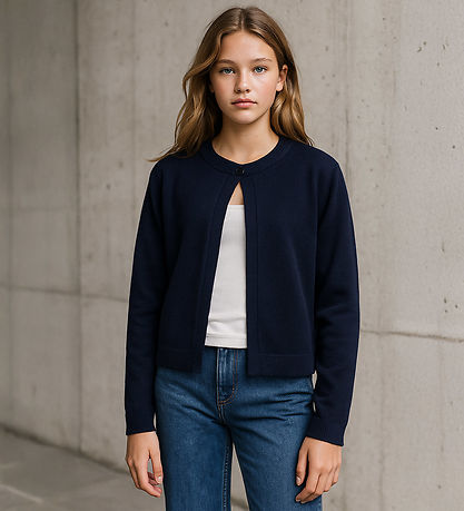 Hound Cardigan - Knitted - One Button - Navy