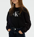 Calvin Klein Blússa - Prjónað - Einleiksmynstur - Svart