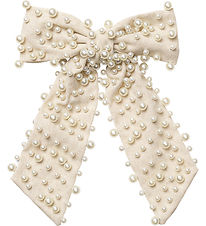 DAY ET Hair Clip - Pearl Linen Bow - Whitecap Grey