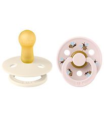 BIBS Colour Pacifiers - Size 2 - 2-Pack - Round - Ivory Mix