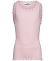 Rosemunde Top - Rib - Modal/Cotton - Balta - Pink-a-Boo
