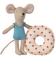 Maileg Mouse - Beach mouse w. Swim Ring - Little sister - Red Do