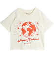 Mini Rodini T-shirt - Society - Offwhite/Red