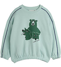 Mini Rodini Sweatshirt - Camp Rodini - Light Green w. Wild Anima