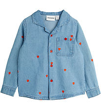Mini Rodini Skjorta - Denim - Blå m. Hjärtan