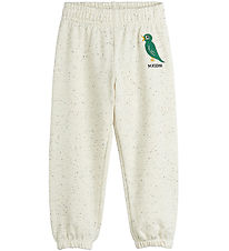 Mini Rodini Sweatpants - Cream Melange w. Bird