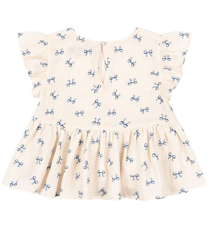 Top Konges Sløjd - Mousseline - Coco - Bow Bleu
