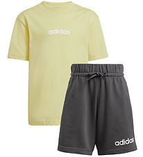 adidas Performance Set - T-shirt/Sweat Shorts - Powder Yellow/Wh