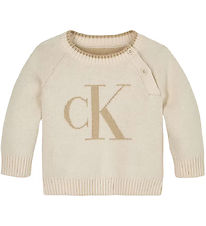 Calvin Klein Blouse - Knitted - Floffy Logo - Whitecap Gray