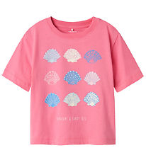 Name It T-shirt - NmfJassa - Aurora Pink w. Seashells
