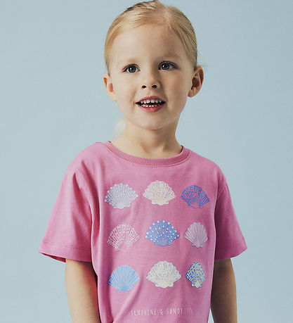 Name It T-shirt - NmfJassa - Aurora Pink w. Seashells