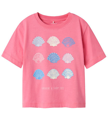 Name It T-shirt - NmfJassa - Aurora Pink w. Seashells