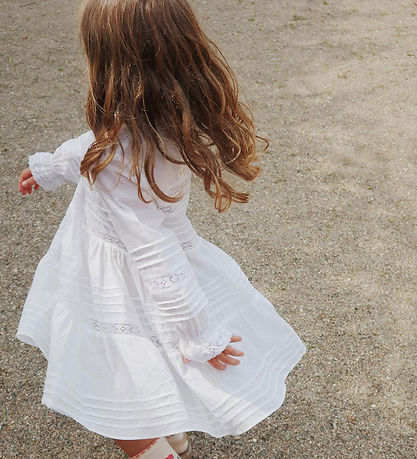 Konges Sløjd Kleid - Optik White m. Spitze