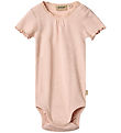 Wheat Bodysuit s/s - Rib - Edna - Powder