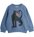 Mini Rodini Sweatshirt - Blue Melange w. Panthers