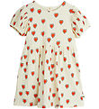 Mini Rodini Dress - Rib - Offwhite w. Hearts