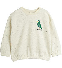 Mini Rodini Sweatshirt - Cremmelerad m. Fågel