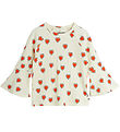 Mini Rodini Blouse - Rib - Offwhite w. Hearts