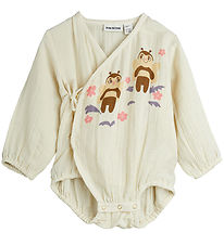 Mini Rodini Wrap Bodysuit l/s - Offwhite w. Bees
