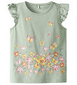 Name It Topp - NmfVayana - Aqua Grå/Yellow Flower