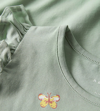Name It Top - NmfVayana - Aqua Gray/Yellow Flower