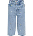 Kids Only Shortsit - KogCobain - Light Blue Denim/Flower Kirjont