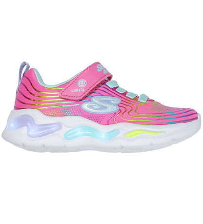 Skechers Shoes w. Lights - Wavy Beams - Pink/Multi