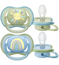 Philips Avent Pacifiers - 2-Pack - Ultra Air - Blue/Green w. Pri