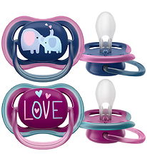 Philips Avent Pacifiers - 2-Pack - Ultra Air - Blue/Purple w. Pr