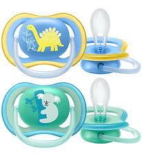 Philips Avent Pacifiers - 2-Pack - Ultra Air - Blue/Green w. Pri