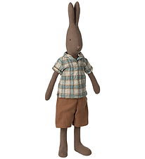 Maileg Hare - Stærð 3 - 49 cm - Skyrta og Stuttbuxur Brúnt