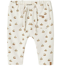 Lil Atelier Broek - Rib - NbmLavo - Coconut Melk m. Boten