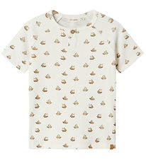 Lil Atelier T-Shirt - Rib - NmmLavo - Coconut Melk m. Boten