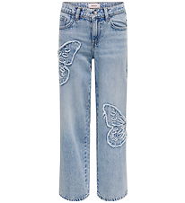 Kids Only Jeans - KogJenna - Breed - Light Blue m. Vlinder