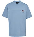Hummel T-shirt - hmlLoose - Faded Denim w. Logo