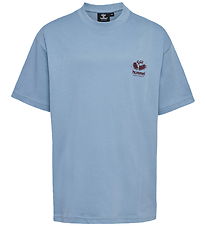 Hummel T-shirt - hmlLoose - Faded Denim w. Logo