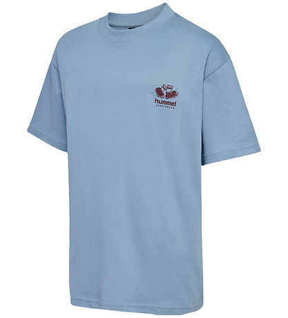 Hummel T-shirt - hmlLoose - Faded Denim w. Logo