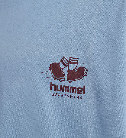 Hummel T-shirt - hmlLoose - Faded Denim w. Logo