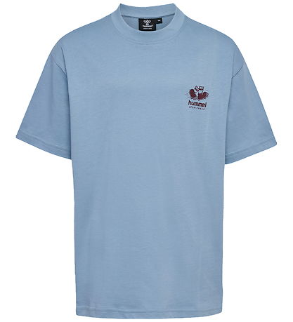 Hummel T-shirt - hmlLoose - Faded Denim w. Logo