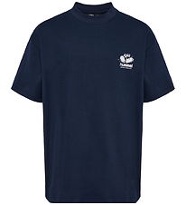 Hummel T-shirt - hmlLoose - Dark Sapphire w. Print