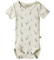 Lil' Atelier Bodysuit s/s - NbfGayo - Coconut Milk/Forget Me Not