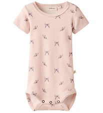 Lil' Atelier Romper s/s - NbfGayo - Peach Blush/Vlinderdas