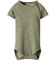 Lil' Atelier Bodysuit s/s - Rib - NbmGago - Seagrass
