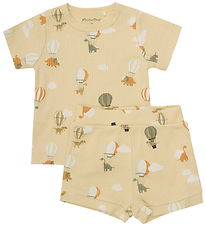 Minymo Shortssæt - Shorts/T-shirt - Rib - Parsnip