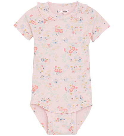 Minymo Bodysuit s/s - Viscose/Cotton - Rib - Rose Quartz